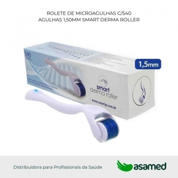 ROLETE DE MICROAGULHAS C/540 AGULHAS 1,50MM SMART DERMA ROLLER