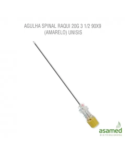 AGULHA SPINAL RAQUI 20G 3 1/2 (90X09MM)(AMARELO) UNISIS