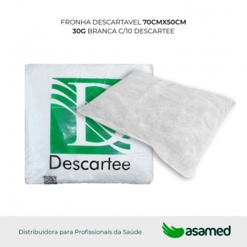FRONHA DESCARTAVEL 70CMX50CM 30G BRANCA C/10 DESCARTEE