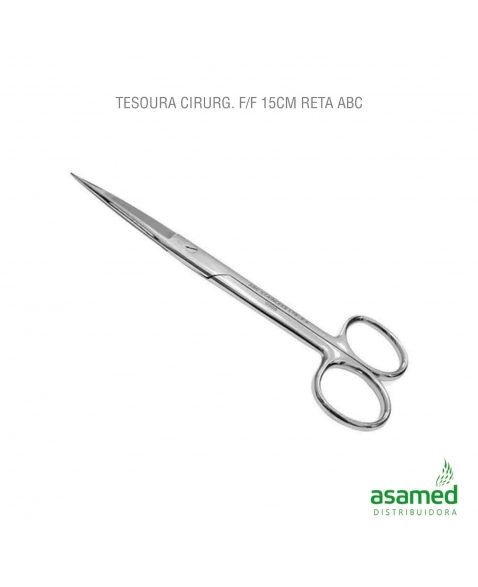 TESOURA CIRURGICA FINA/FINA 15CM RETA ABC