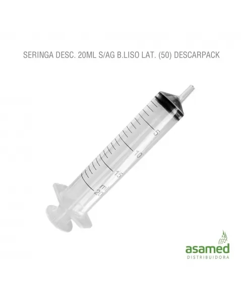 SERINGA DESC. 20ML SEM AGULHA LUER SLIP LATERAL LATEX FREE DESCARPACK