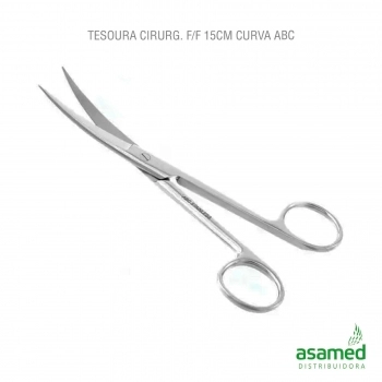TESOURA CIRURGICA FINA/FINA 15CM CURVA ABC