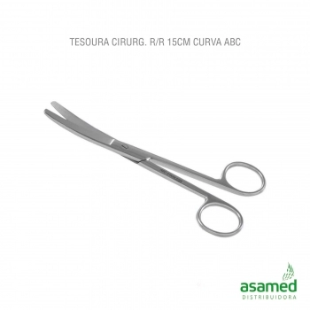 TESOURA CIRURGICA ROMBA/ROMBA 15CM CURVA ABC