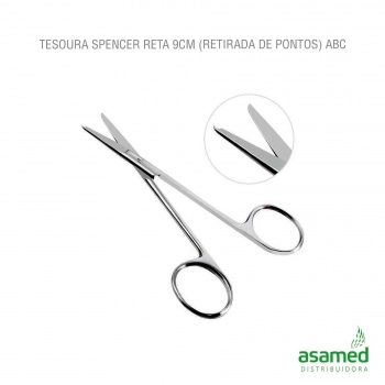 TESOURA SPENCER RETA 9CM (RETIRADA DE PONTOS) ABC