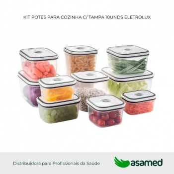 KIT POTES PARA COZINHA C/ TAMPA 10UNDS ELETROLUX