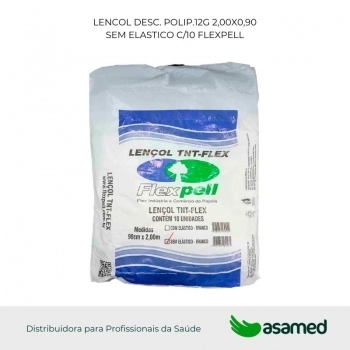 LENCOL DESC. POLIP.12G 2,00X0,90 SEM ELASTICO C/10 FLEXPELL