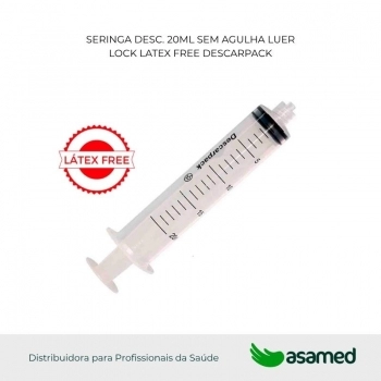 SERINGA DESC. 20ML SEM AGULHA LUER LOCK LATEX FREE DESCARPACK