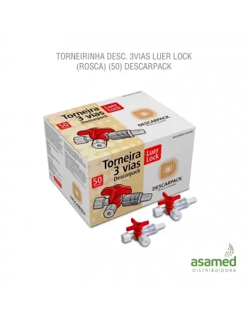 TORNEIRINHA DESC. 3VIAS LUER LOCK (ROSCA) DESCARPACK