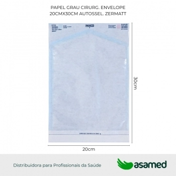 PAPEL GRAU CIRURG. ENVELOPE 20CMX30CM AUTO SEL. ZERMATT