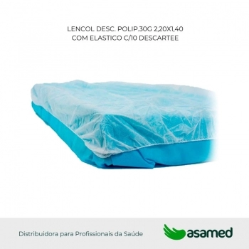 LENCOL DESC. POLIP.30G 2,20X1,40 COM ELASTICO C/10 DESCARTEE