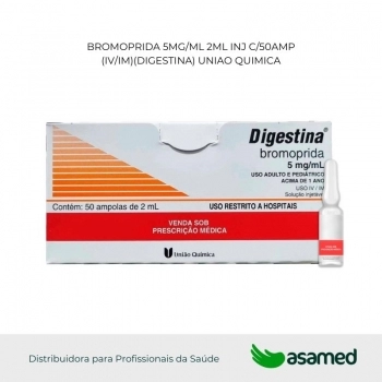 BROMOPRIDA 5MG/ML 2ML INJ C/50AMP (IV/IM)(DIGESTINA) UNIAO QUIMICA