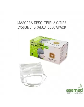 MASCARA DESC. TRIPLA C/TIRA C/50UND. BRANCA DESCAPACK