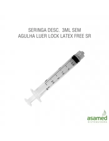 SERINGA DESC. 3ML SEM AGULHA LUER LOCK LATEX FREE SR