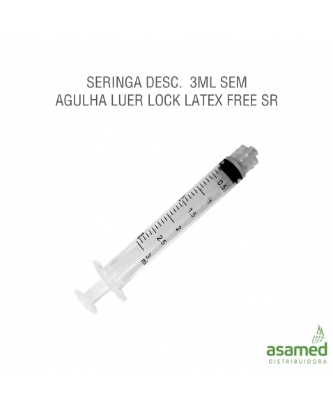 SERINGA DESC. 3ML SEM AGULHA LUER LOCK LATEX FREE SR