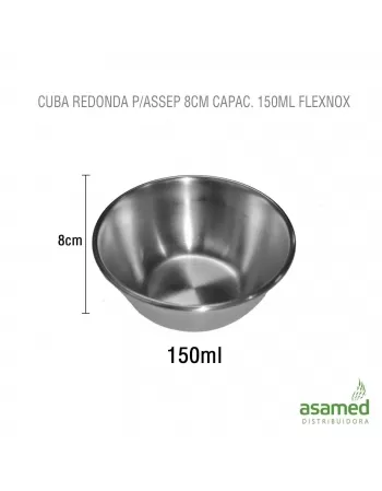 CUBA REDONDA P/ASSEP 8CM CAPAC. 150ML FLEXNOX