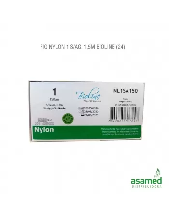 FIO NYLON 1 S/AG. 1,5M BIOLINE