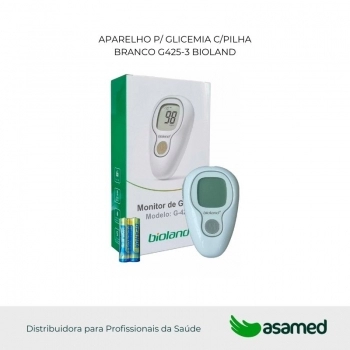 APARELHO P/ GLICEMIA C/PILHA BRANCO G425-3 BIOLAND
