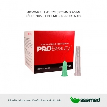 MICROAGULHAS 32G (0,23MM X 4MM) C/100UNDS (LEBEL MESO) BEAUTY
