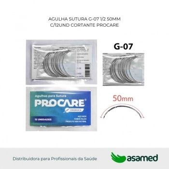 AGULHA SUTURA G-07 1/2 50MM C/12UND CORTANTE PROCARE