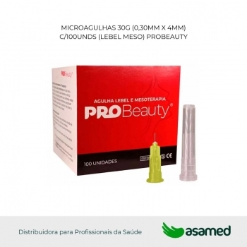 MICROAGULHAS 30G (0,30MMX 4MM) C/100UNDS (LEBEL MESO) PROBEAUTY