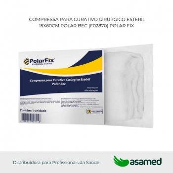 COMPRESSA PARA CURATIVO CIRURGICO ESTERIL 15X60CM POLAR BEC (F02870) POLAR FIX