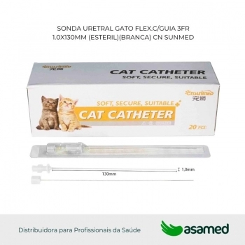SONDA URETRAL GATO FLEX.C/GUIA 3FR 1.0X130MM (ESTERIL)(BRANCA) CN SUNMED