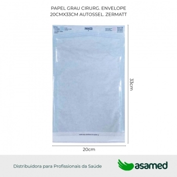 PAPEL GRAU CIRURG. ENVELOPE 20CMX33CM AUTO SEL. ZERMATT