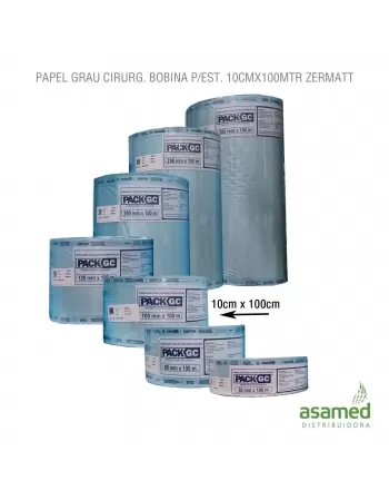 PAPEL GRAU CIRURG. BOBINA P/EST. 10CMX100MTR ZERMATT