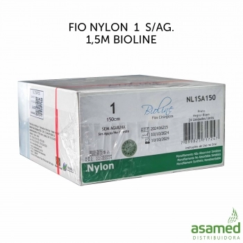 FIO NYLON 1 S/AG. 150CM BIOLINE