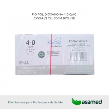 FIO POLIDIOXANONA 4-0 VIOLETA C/AG 2,0CM 1/2 CIL. 70CM BIOLINE
