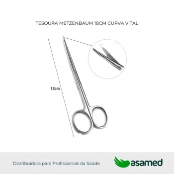 TESOURA METZENBAUM 18CM CURVA VITAL