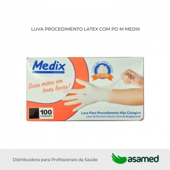 LUVA PROCEDIMENTO LATEX COM PO M MEDIX