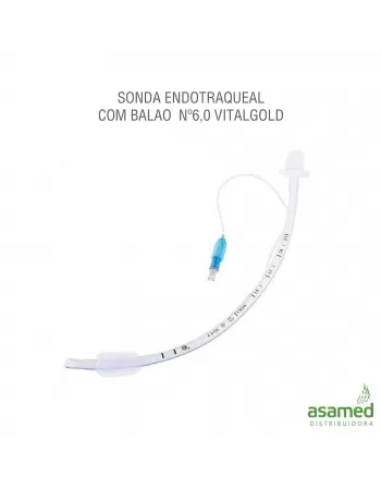 SONDA ENDOTRAQUEAL COM BALAO Nº6,0 VITALGOLD