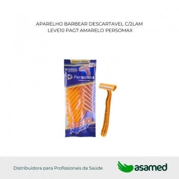 APARELHO BARBEAR DESCARTAVEL C/2LAM LEVE10 PAG7 AMARELO PERSOMAX