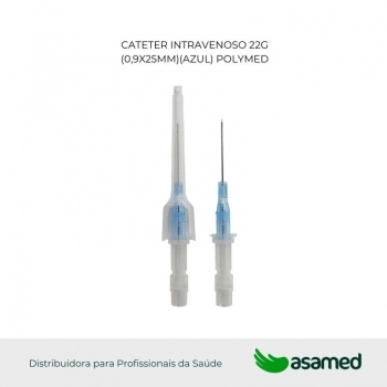 CATETER INTRAVENOSO 22G (0,9X25MM)(AZUL) POLYMED