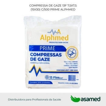 COMPRESSA DE GAZE 13F 7,5X7,5 (15X30) C/500 PRIME ALPHMED