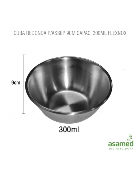 CUBA REDONDA P/ASSEP 9CM CAPAC. 300ML FLEXNOX