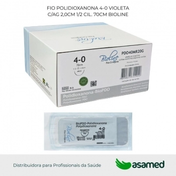 FIO POLIDIOXANONA 4-0 VIOLETA C/AG 2,0CM 1/2 CIL. 70CM BIOLINE