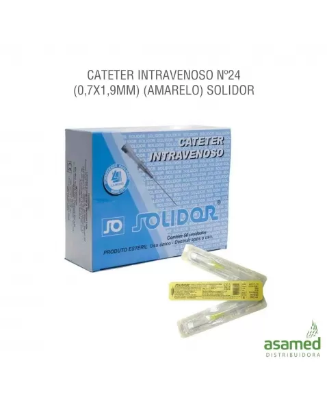 CATETER INTRAVENOSO Nº24 (0,7X1,9MM) (AMARELO) SOLIDOR