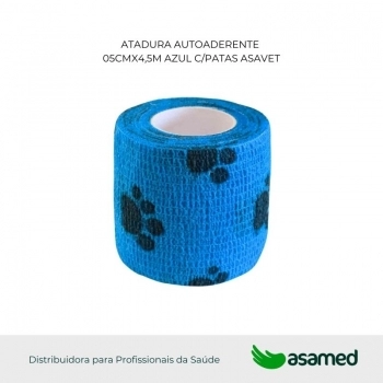 ATADURA AUTOADERENTE 05CMX4,5M AZUL C/PATAS ASAVET
