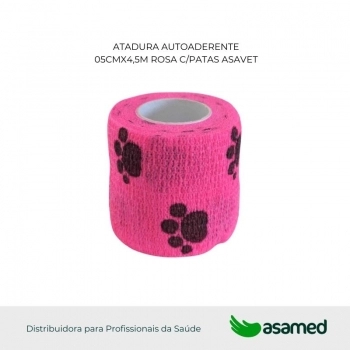 ATADURA AUTOADERENTE 05CMX4,5M ROSA C/PATAS ASAVET