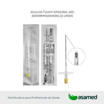 AGULHA TUOHY EPIDURAL 20G (50X09MM)(AMARELO) UNISIS