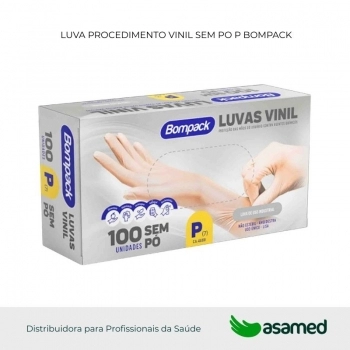 LUVA PROCEDIMENTO VINIL SEM PO P BOMPACK