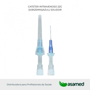 CATETER INTRAVENOSO 22G (0,9X25MM)(AZUL) SOLIDOR