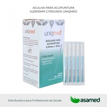 AGULHA PARA ACUPUNTURA 0,20X15MM C/100UNDS UNIQMED
