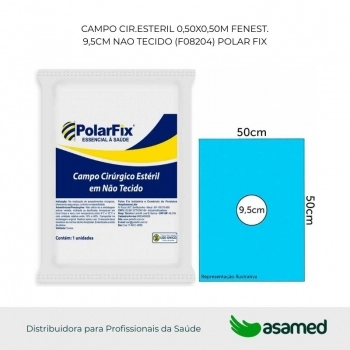 CAMPO CIR.ESTERIL 0,50X0,50M FENEST. 9,5CM NAO TECIDO (F08204) POLAR FIX