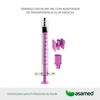 SERINGA DESC. 1ML COM ADAPTADOR DE TRANSFERENCIA CRISTALINE ALUR MEDICAL