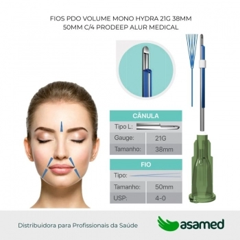 FIOS PDO VOLUME MONO HYDRA 21G 38MM 50MM C/4 PRODEEP ALUR MEDICAL