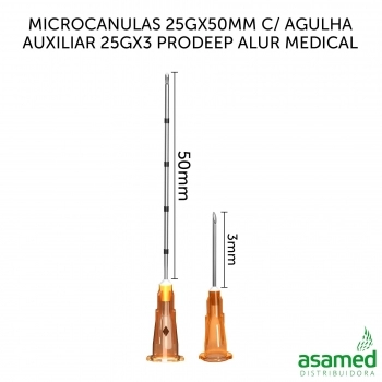 MICROCANULAS 25GX50MM C/ AGULHA AUXILIAR 25GX3 PRODEEP ALUR MEDICAL