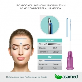 FIOS PDO VOLUME MONO 29G 38MM 50MM AG MG C/10 PRODEEP ALUR MEDICAL